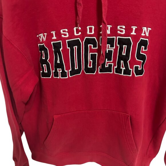 Wisconsin Badgers Hooded Sweatshirt Stadium Athletics Size Large Red - Picture 6 of 7